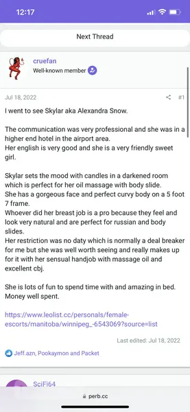 Escorts Winnipeg, Manitoba Skylar