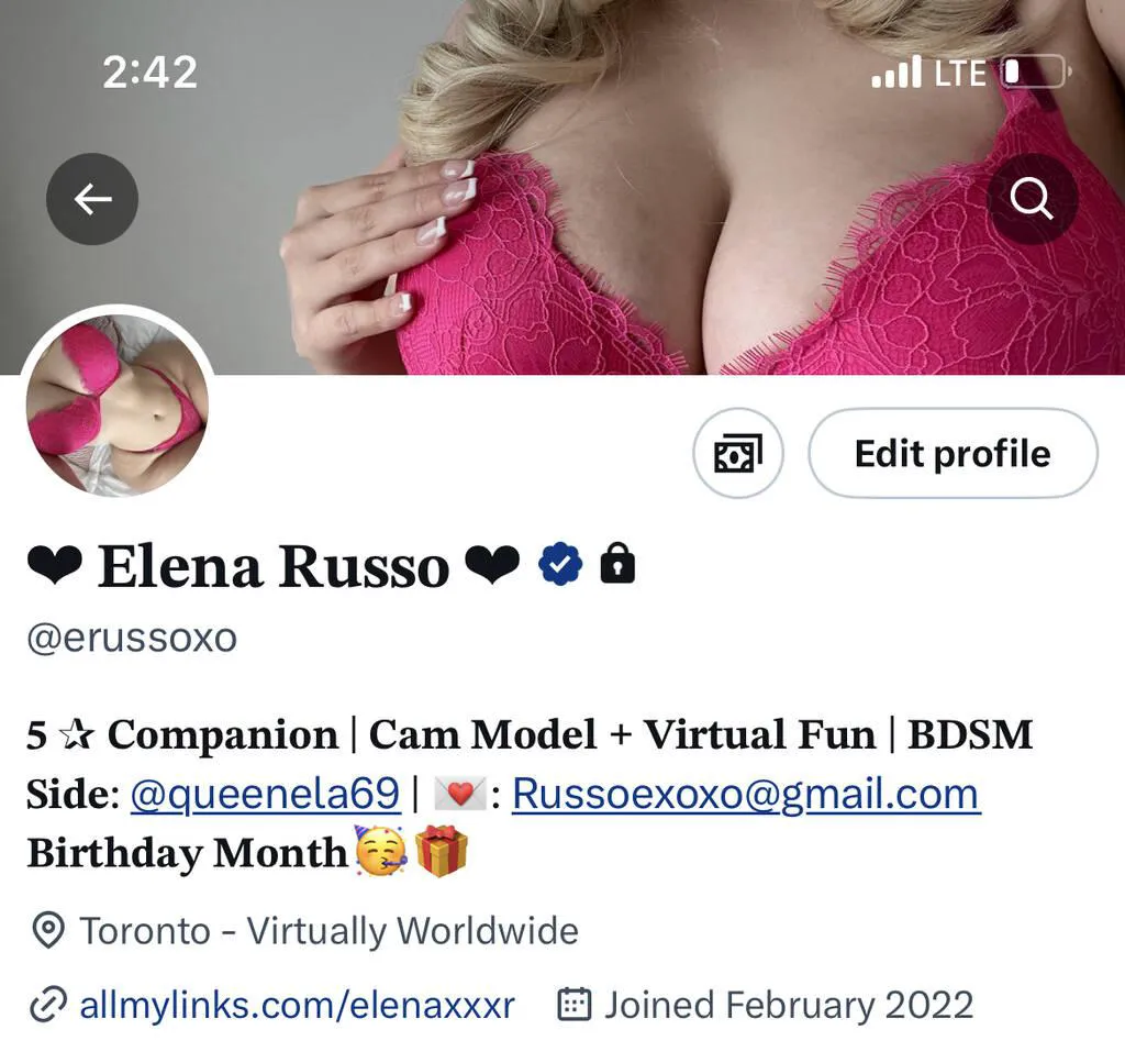 Escorts Calgary, Alberta Elena Russo 437.522.6631