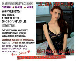 Escorts Hamilton, Ohio VACCINATED! Award-Winning Pornstar Jelena Vermilion: Soft, Velvet Goddess! In Hamilton